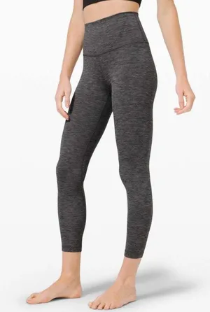 Lululemon Align Pant 25" Heathered Black Leggings Size 6 DR thumbnail 1
