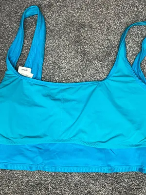 Aerie Scoop Bikini Top Aqua Ribbed thumbnail 4