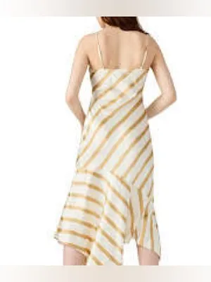 Steve Madden Stripe Pleated Waist Long Sleeve Shirtdress. Size Medium thumbnail 2