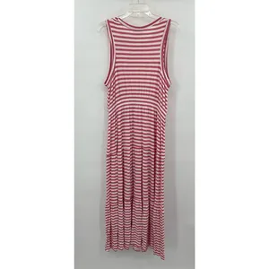 Style & Co Womens Striped Tiered Maxi‎ Dress Coral Pink White XL thumbnail 2