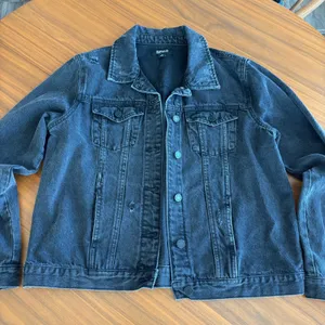 Buffalo David Bitton Denim Jacket M Distressed Black Wash Grunge Streetwear Edgy thumbnail 5