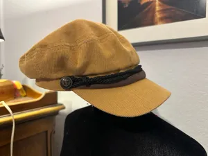 Peter Grimm Corduroy Baker Boy Hat with Anchor Detail thumbnail 3