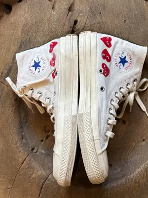 Converse Chuck Taylor Play Commes des Garçons white high-top sneakers US 7 / 9 thumbnail 8