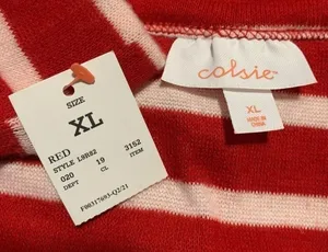 Women's New Colsie red striped cropped pajama lounge set size xl thumbnail 10