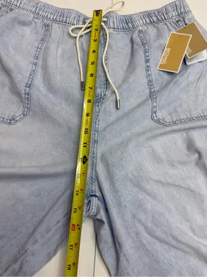 Michael Kors Light Blue Wide-Leg Drawstring Jeans size L thumbnail 6