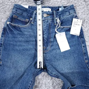 Good American Good Classic Raw Hem High Rise Slim Straight Stretch Jeans 0 25 thumbnail 10