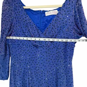 Mon Cheri Vintage Embellished Evening Gown Blue Size 12 Formal Dress‎ Wedding thumbnail 11