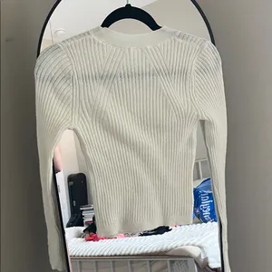 Daily Practice by Anthropologie Cream Ribbed Knit Sweater thumbnail 3