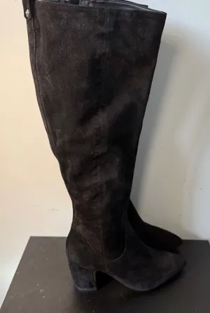 Sam Edelman Black Suede Knee‎ High Block Heel Pointed Toe Thora Boots Womens 6 thumbnail 1