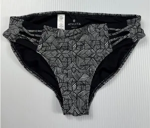 Athleta Bikini Bottom Geometric Print Swim‎ Bottom Black White Size M thumbnail 1
