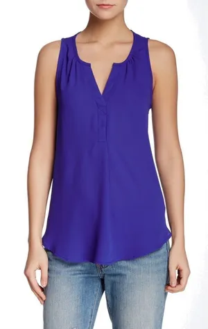 ✨ Lush Womens Sleeveless V Neck Royal Blue Top✨ thumbnail 1