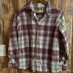Cabela’s Women’s Stretch Flannel Shirt size medium thumbnail 1
