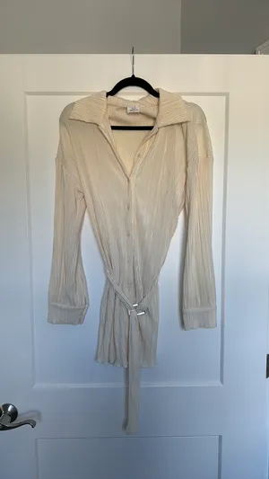 Bobbles and Lace Wrap Dress White thumbnail 2