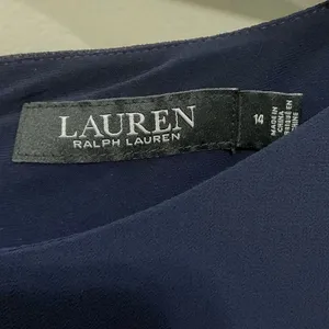 Lauren Ralph Lauren Cocktail Dress Mandie Navy Blue Ruffled Knee-Length Sz 14 thumbnail 4