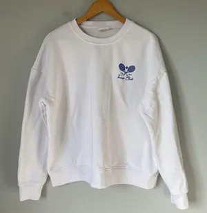 Wilo The Label 'Melbourne Tennis Club' Crewneck Sweatshirt White Blue Size Med. thumbnail 1