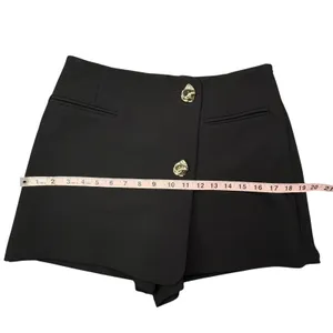 ZARA Black High Waisted Sailor Skort Gold Button Mini S 4 6 NWT thumbnail 11