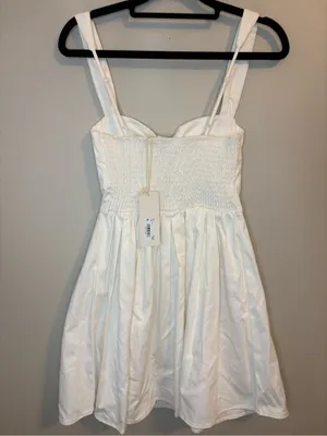 Altar’d State Ivory Fit & Flare Mini Dress NWT XXS Smocked Back thumbnail 11