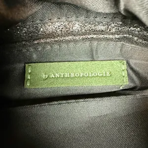 Anthropologie Jory Black Metallic Clutch Crossbody Dumpling‎ Bag Vegan Leather thumbnail 7