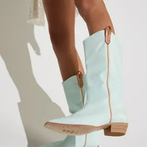 Free People We The Free Montage Leather Cream/Bone Tall Boots(Size 38/7.5) thumbnail 2