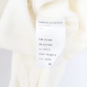 Naked Wardrobe Cream Turtleneck Long Sleeve Bodysuit Womens Size Medium thumbnail 4