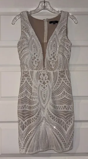 Lulu’s White Sequined Mini Dress thumbnail 1
