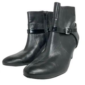 Lauren Ralph Lauren Womens Leather Saida Ankle Boots Booties Buckle Black Sz 10B thumbnail 2