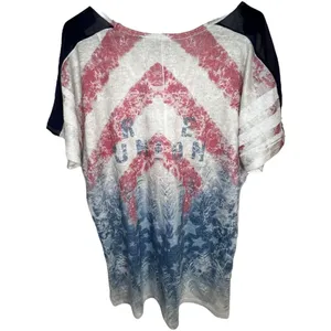 NWOT Vocal Stars And Stripes America Short Sleeve Blouse With Sequins thumbnail 5