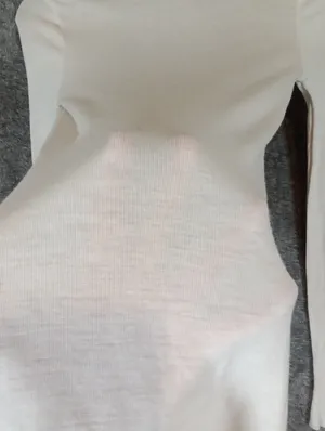 COS White Ribbed Turtleneck Long Sleeve Top Wool Baselayer Neutral Layering SM thumbnail 6