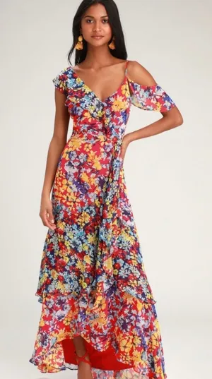 Lulus High-Low Floral Dress Maxi thumbnail 1