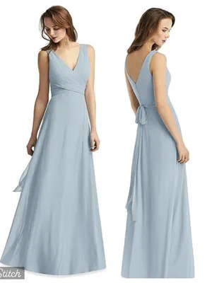 Elegant New Thread Layla Silver Dove Chiffon Gown thumbnail 2