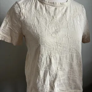 Madewell Palm Tree Jacquard Cream Short Sleeve Textured Tropical‎ T-Shirt XS thumbnail 1