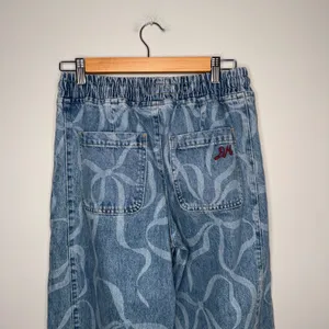 Damson‎ Madder Bow Print Denim Trousers Womens 6 Blue Excellent Barrel Leg Pants thumbnail 7