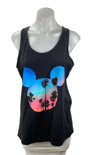 Disney Palms Mickey Mouse Prime Women's Graphic Sleeveless Tee Tank Top Size M thumbnail 1
