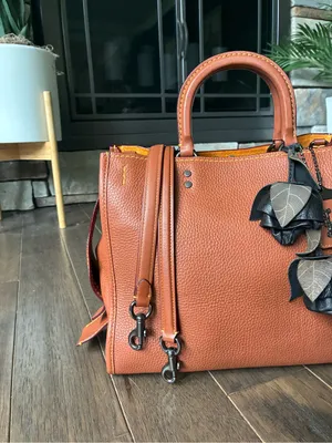 Coach 1941 Rogue 31 Leather Satchel Purse, 38124, Tan / Brown / Gunmetal thumbnail 6