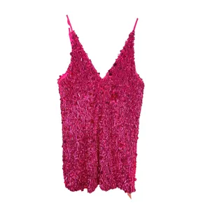 NWT Nasty‎ Gal Cluster Sequin Plunge Mini Dress Fuchsia Pink Party Cocktail Sz 8 thumbnail 4