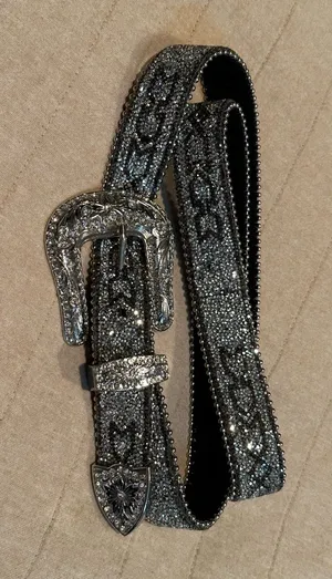 Stanley Silver Crystal-Embellished Western Belt thumbnail 1