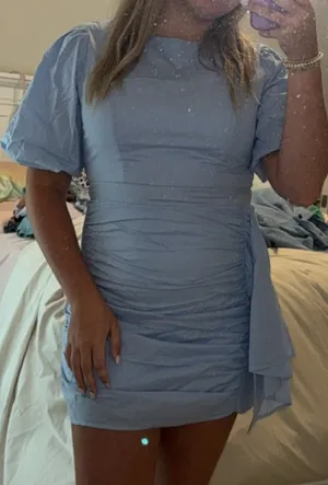 The Pants Store Blue ruched mini dress thumbnail 3