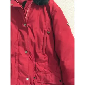 Ralph Lauren Winter Goods Red Down Coat Puffer Parka Women's Hooded Size M thumbnail 2