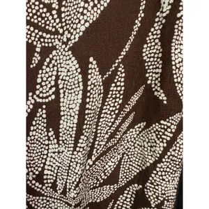 DeFacto 100% Viscose Chocolate Brown Botanical Wide Leg Pants Small Boho Resort thumbnail 7