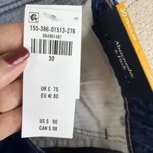 Women's NEW Abercrombie & Fitch Size 30 90s Straight Mid Rise Curve Love Jeans thumbnail 6