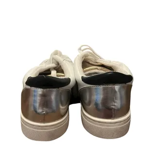 Steve Madden Rezume Leather White‎ and Metallic Lace Up Sneakers Size 7.5 thumbnail 4