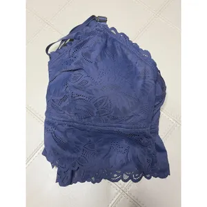 Aerie Navy Lace Cross Back Cut-out Bralette size XL NWOT thumbnail 7