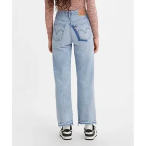 LEVI'S Ribcage High Rise Destructed Straight Jeans in Wash Haleys Comment US 28 thumbnail 16