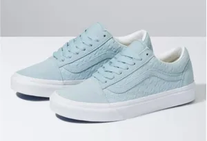 Vans Houndstooth Emboss Old Skool Sneakers Size 8.5 Winter Sky Blue thumbnail 1