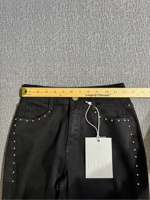 I&M High Rise Black Barrel Studded Jeans thumbnail 13