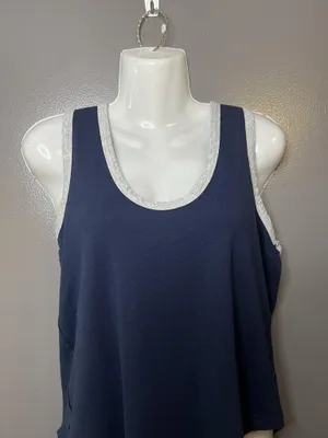 We The Free Tank Top Womens Small Blue Racerback Scoop Neck Bow Hem Relaxed thumbnail 1