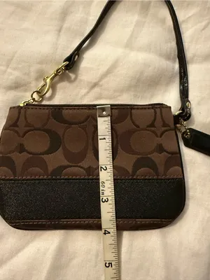 Coach Brown and Black Signature Canvas Wristlet thumbnail 6
