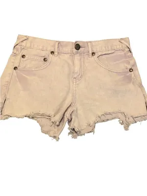 Free People Raw Hem Lilac Jean Shorts Size 26 thumbnail 2