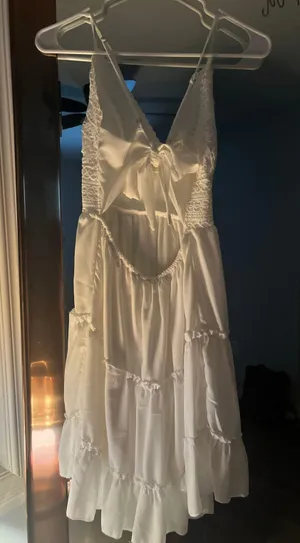 White crochet top dress thumbnail 2