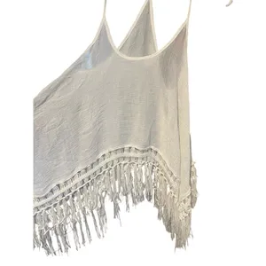 Unbranded Sheer Beach CoverUp Tassel Top sz Large thumbnail 6